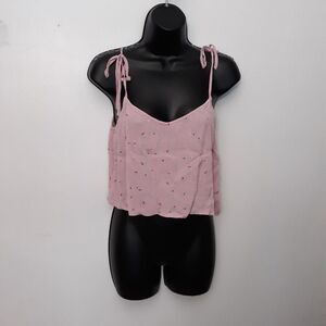 Cotton:on mini floral pink crop top